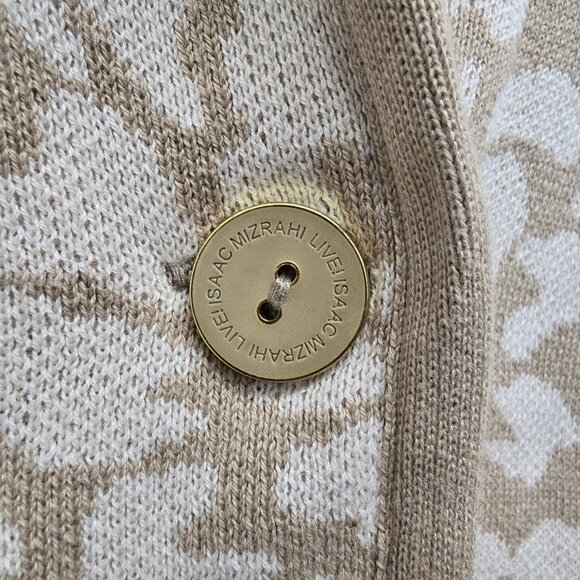 Isaac Mizrahi Live! Floral Cardigan Sweater Jacket 3/4 Sleeve Gold Buttons 1X - Picture 4 of 7